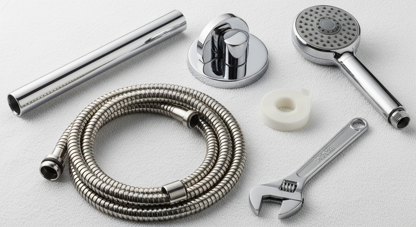 how to install shower head with hose