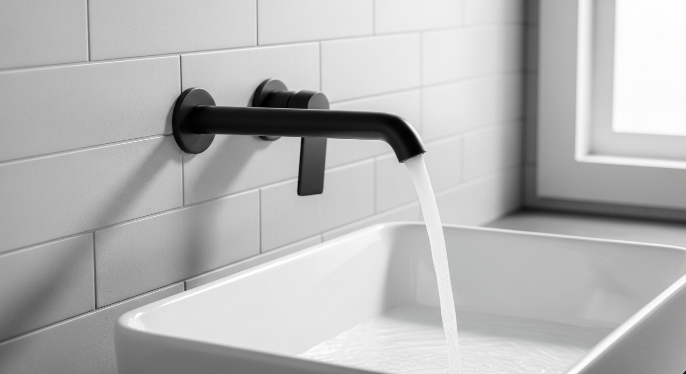 wall mount faucet black