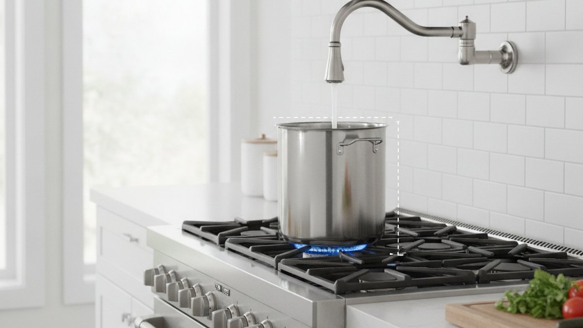 pot filler faucet height from floor